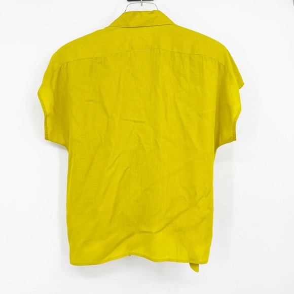 VINTAGE Mustard Yellow Button Up Blouse - Picture 8 of 11